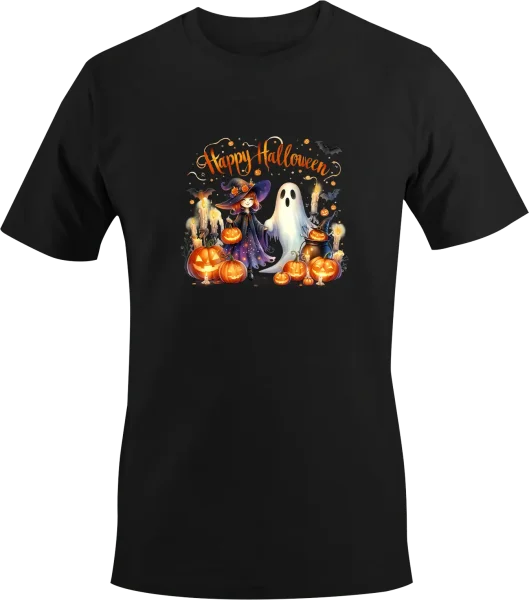 Halloween - Kleine Hexe mit Gespenst