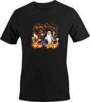 Halloween - Kleine Hexe mit Gespenst